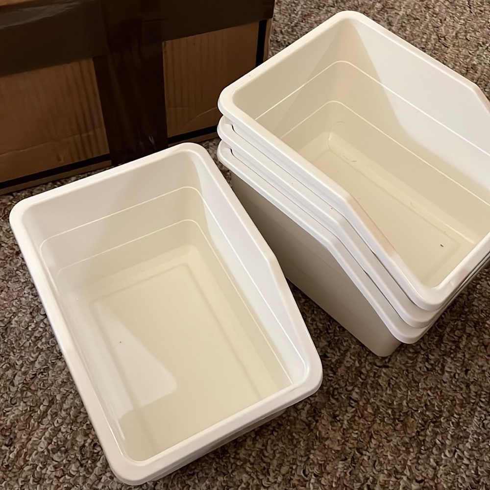 Brand New IKEA SOCKERBIT Storage Organizer Box With Lid Plastic White7 ½x10 ¼x6"